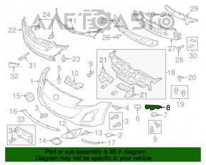 Кріплення переднього бампера правий Mazda3 MPS 09-13