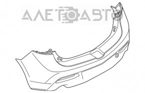 Бампер задній голий під ремонт Mazda3 MPS 09-13 чорний, пробитий, вм’ятина