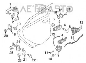 Ручка двери внешняя задняя левая Ford Fiesta 11-19