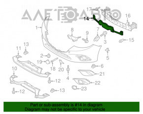 Абсорбер переднего бампера Mazda 3 14-16 BM дорест