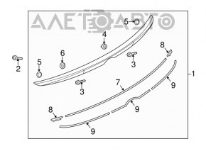 Спойлер крышки багажника Mazda 3 14-18 BM