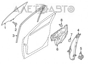 Скло дверей перед правою Mazda 3 14-18 BM