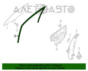 Уплотнитель стекла передний правый Mazda 3 14-18 BM