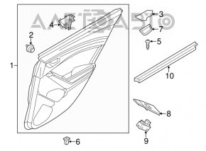 Обшивка дверей картка зад лев Mazda 3 14-18 BM черн