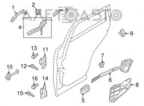 Замок двери задней левой Mazda 3 14-18 BM