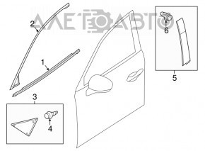 Молдинг двери верхний передней левой Mazda 3 14-18 BM черн