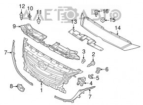 Решетка радиатора grill в сборе со значком Mazda 3 14-16 BM дорест