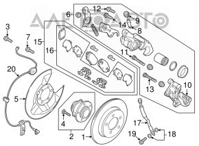 Кожух тормозного диска задний левый Mazda 3 14-18 BM