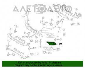 Заглушка птф правая Mazda 3 14-16 BM дорест