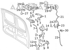 Механизм ручки двери багажника Ford Transit Connect MK2 13- груз