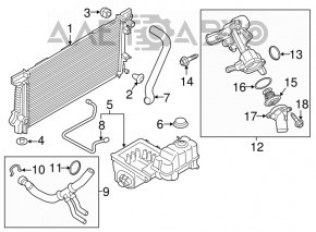 Корпус термостата Ford Mustang mk6 15-3.7