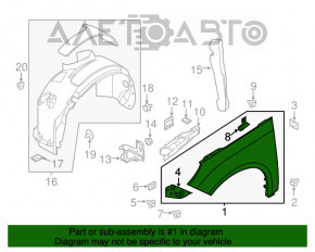 Крыло переднее правое Ford Focus mk3 11-18 usa