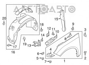 Крыло переднее правое Ford Focus mk3 11-18 usa