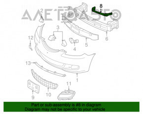 Крепление переднего бампера правое под фарой Mazda3 03-08 HB