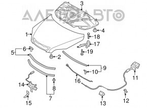 Трос капота с крючком открывания Mazda3 03-08 HB