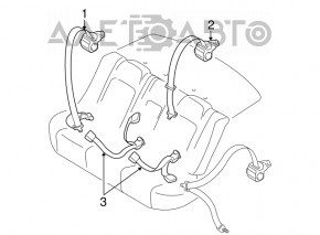 Ремінь безпеки задній правий Mazda3 03-08