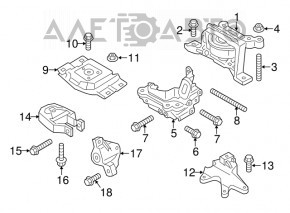 Кронштейн АКПП левый Ford Escape MK3 13-19 1.5T 1.6Т 2.0T 2.5