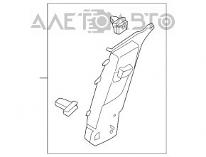 Накладка центральної стійки верхня ремінь ліва Ford Escape MK3 13-19 сіра