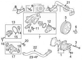 Корпус термостата Ford Focus mk3 15-18 1.0T рест