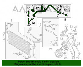 Трубка кондиционера печка-конденсер Ford Escape MK3 13-16 дорест 1.6T 2.5 2.0T