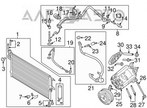 Трубка кондиціонера піч-конденсер Ford Escape MK3 13-16 дорест 1.6T 2.5 2.0T