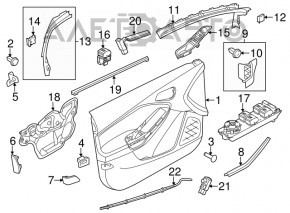 Молдинг дверь-стекло центральный передний правый Ford Focus mk3 11-18 хром