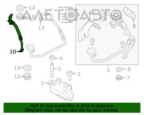 Трубка маслянного охолоджувача АКПП вхід Ford Escape MK3 13- 1.6T 2.5 2.0T коротка