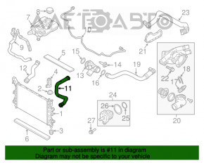 Патрубок охолодження лев Ford Focus mk3 11-18 1.0T