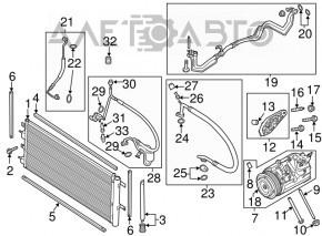 Трубка кондиціонера із конденсера Ford Fusion mk5 13-20 2.5