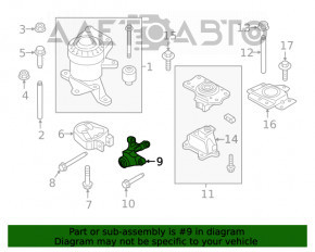 Кронштейн коробки передач низ Ford Fusion mk5 13-20 тип 1