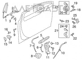 Механізм ручки двері перед прав Ford Fusion mk5 13-