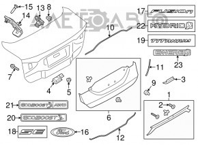 Емблема напис ECOBOOST кришки багажника Ford Fusion mk5 13-