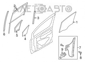 Ущільнювач скла передній правий Ford Transit Connect MK2 13-