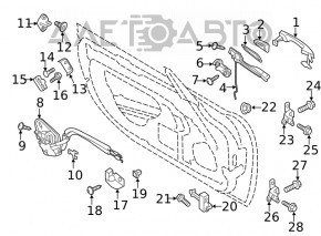 Петля двері нижня перед лев Mazda CX-7 06-09