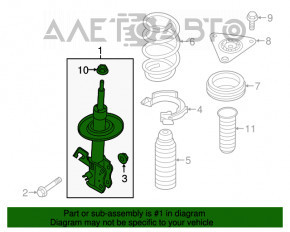 Стойка амортизатора в сборе передняя левая Nissan Rogue 14-20