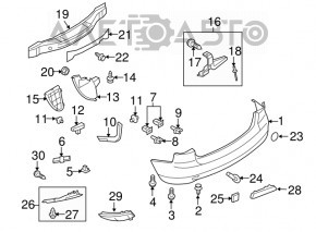 Крепление заднего бампера правое Mazda CX-7 06-09