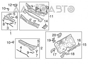 Решетка дворников пластик лев+прав Mazda CX-7 06-09