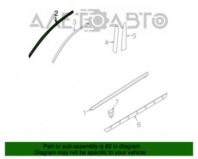 Молдинг двери верхний передней правой Mazda CX-7 06-09