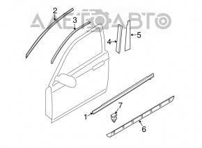 Молдинг двері верхній перед прав Mazda CX-7 06-09