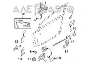 Замок двері перед прав Mazda CX-7 06-09