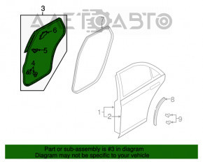 Уплотнитель двери задней левой Mazda CX-7 06-09