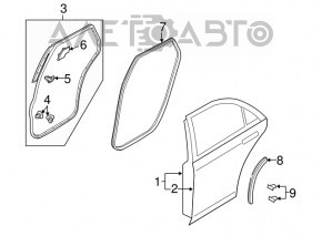 Уплотнитель двери задней левой Mazda CX-7 06-09