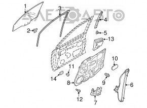 Ущільнювач скла передній правий Mazda CX-7 06-09