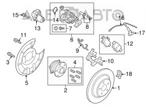 Кожух гальмівного диска задній правий Ford Escape MK3 17-19