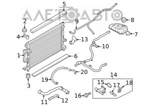 Кронштейн радиатора верхний правый Ford Escape MK3 17-19 1.5T 2.0T пластик