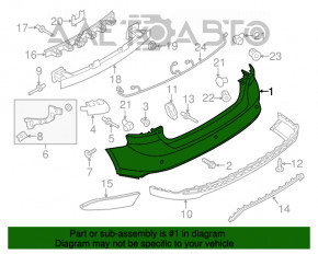 Бампер задній голий Ford Focus mk3 15-18 рест 4d