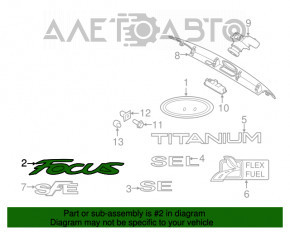 Емблема напис FOCUS кришки багажника Ford Focus mk3 11-18 4d