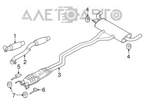 Кронштейн выпускной системы передний Ford Edge 15-18 3.5