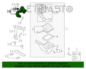 Повітропровід Ford Edge 16- 2.7T середня частина