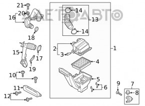 Воздуховод Ford Edge 15- 2.7T средняя часть